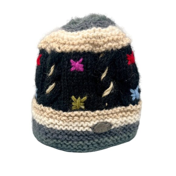 Turtle Fur Wool Knit Beanie Hat Hand Knit in Nepal Snowboarding Skiing - Picture 1 of 7